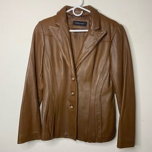 Brown Leather Blazer